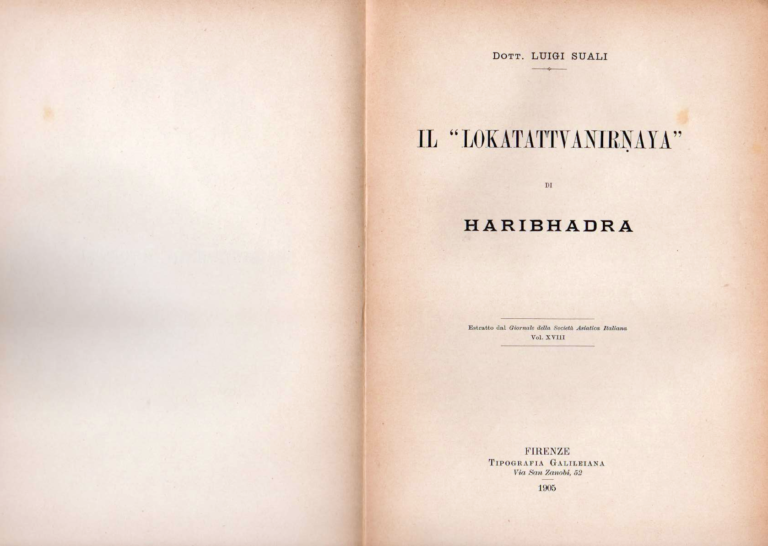Lokatattvanirnaya - Luigi Suali (1905)